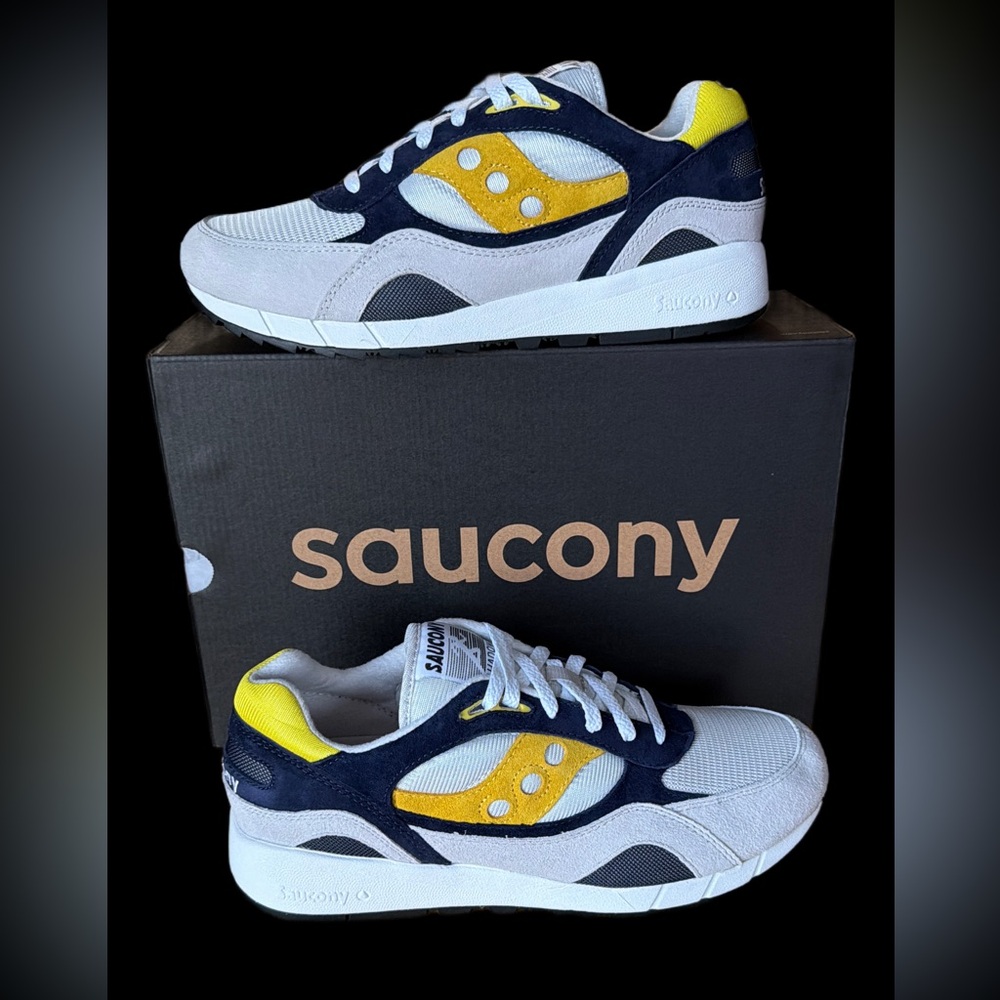 🔥Saucony SHADOW 6000  Men's size 11 Sneakers -Navy, Yellow, Blk, & White *NEW*
